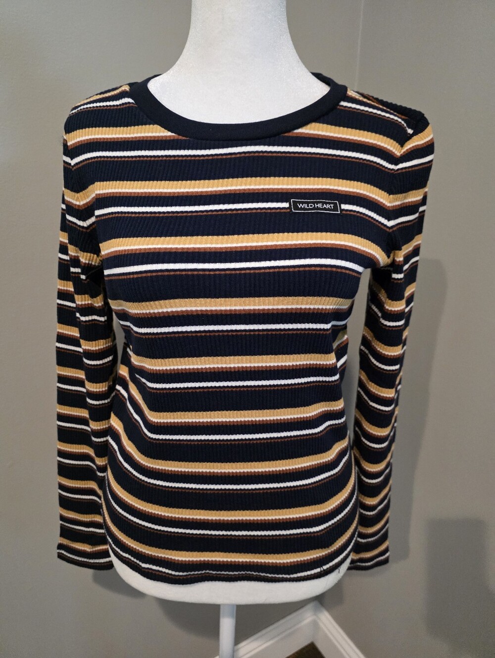 NWT Wild Heart Ribbed Long Sleeve Top, XS/S